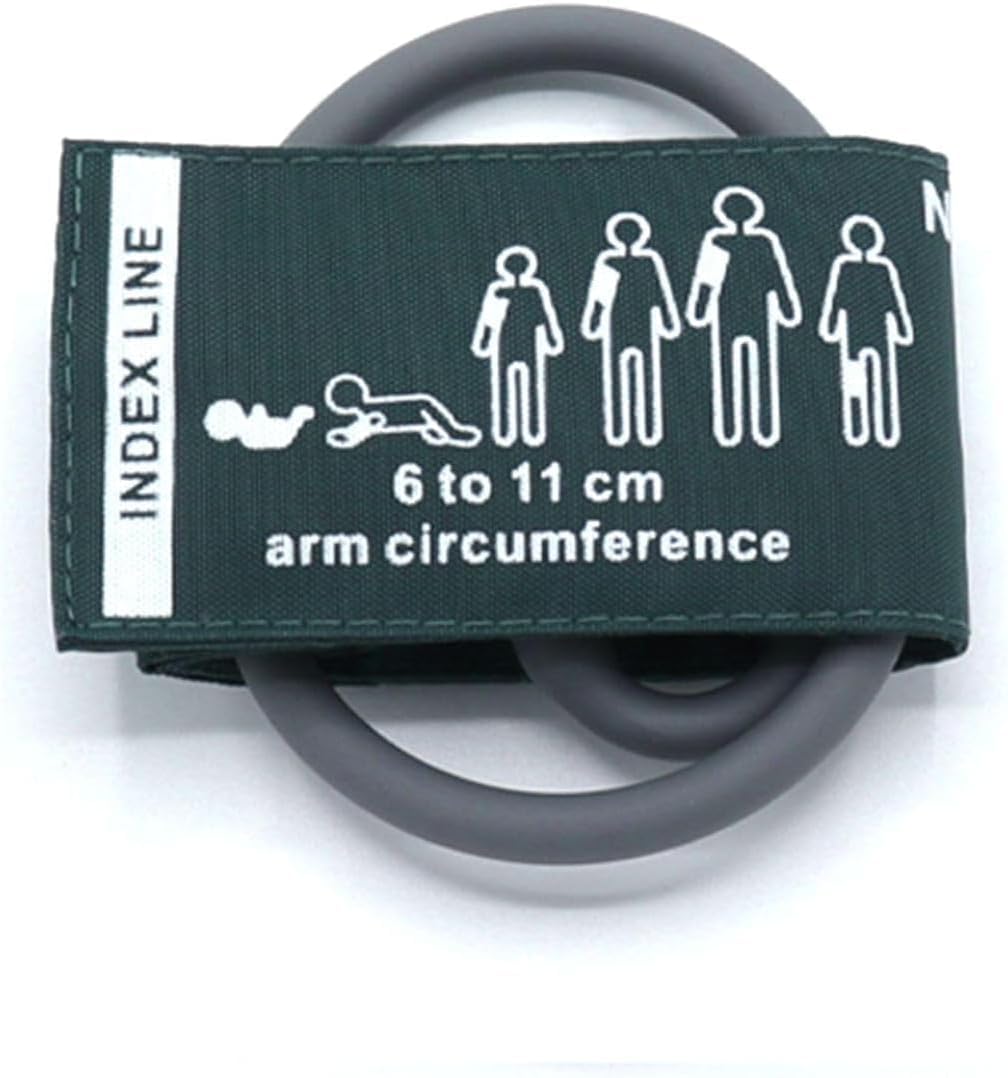 Blood Pressure Cuff with Different Size Tubes (Neonate(6~11cm), Green Nylon + 35cm Single Tube)