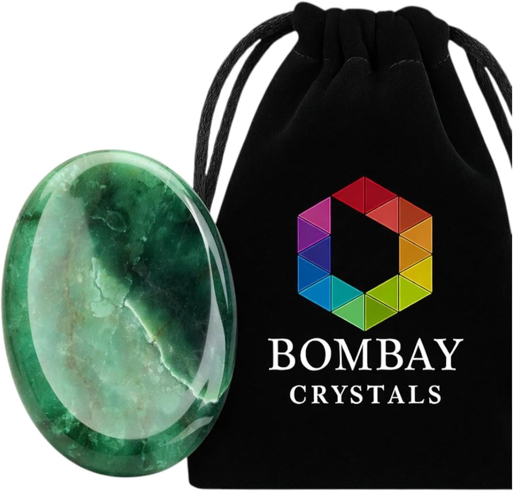 Green Aventurine Worry Stone – Genuine Polished Palm & Thumb Stone for Luck, Heart Chakra & Travel Mindfulness Gift
