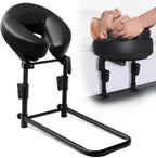 Massage Headrest for Bed, Massage Home Mattress Top Massage Bed Head Extension Kit, Adjustable Headrest Face Cushion Massage Table at Home, Face Down Pillow After Eye Surgery (Black)
