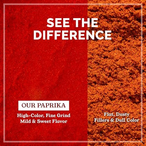 Snackathon Sweet Paprika Powder, 6 OZ Resealable Bag, High Color ASTA 220, Vibrant Red, Mild & Sweet, 100% Pure All-Natural, Fine & Smooth Gourmet Spice