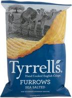 Tyrrells Furrows Hand Cooked English Crisps - Sea Salted (150g)