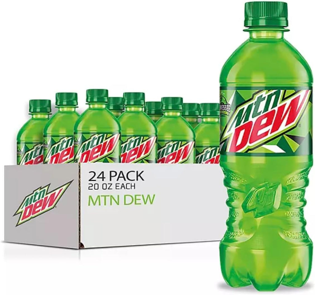 Mountain Dew Soda, 20 Fl Oz (Pack of 24)