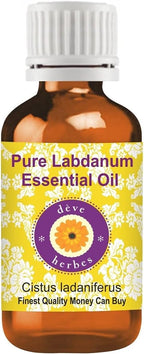 dève herbes Labdanum Essential Oil (Cistus ladaniferus) Pure | Viscous Texture | Rich Aroma | Unisex | All Skin Types | for External Use Only | Natural Extract | Steam Distilled 50ml (1.69 oz)