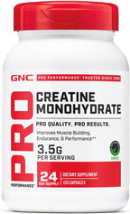GNC Pro Performance Creatine Monohydrate, Improves Muscle Building, Endurance, Performance, 3.5g, 120 Capsules