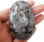 Natural Black Labradorite Oval Polished Worry Stones, Healing Crystal Indoor Fountain Stones Massage Energy Anxiety Relief Items
