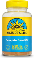 Nature's Life Pumpkin Seed Oil Supplement - Source of Omega 3 6 Essential Fatty Acids and Antioxidants - Cold Pressed from Organic Pumpkin Seeds - Vegan, 60-Day Guarantee, 90 Servings, 90 Softgels