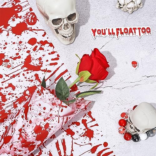 AnyDesign Halloween Bloody Tissue Paper Bloody Handprint Ghost Pumpkin Gift Wrapping Paper Horror Wrap Tissue Paper for Gift Wrapping Halloween Birthday Party Favor, 13.8 x 19.7 Inch, 60 Sheet