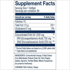 Wiley's Finest Wild Alaskan Fish Oil Peak EPA - Triple Strength Peak EPA & DHA Supplement - 1000mg Fish Oil - Omega-3s for Joint Health Support - 90 Softgels (90 Servings)