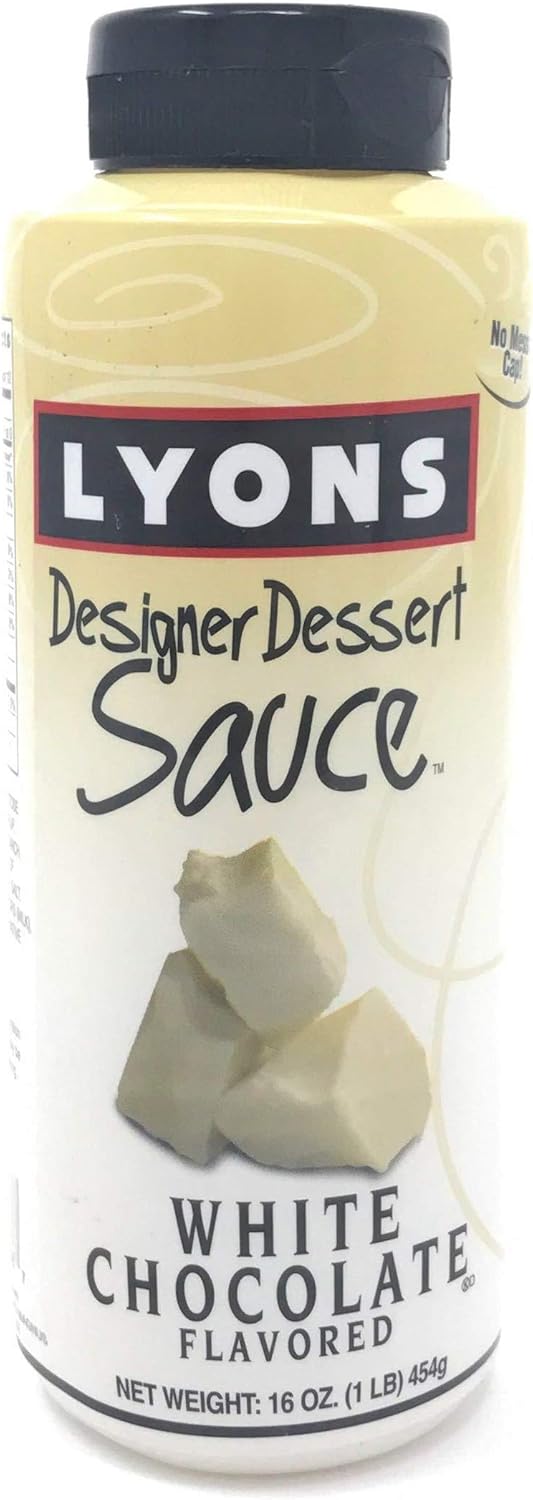 Lyons White Chocolate Designer Dessert Sauce Squeeze Bottle, 16 ounces