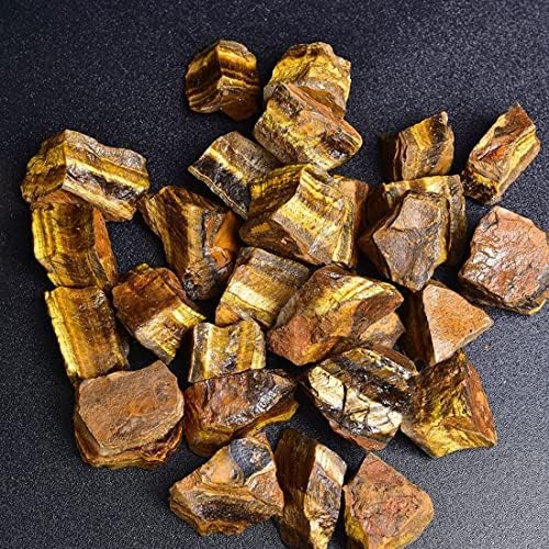 Tiger's Eye Raw Crystals, Large 1.25-2.0" Healing Crystals Natural Rough Stones Crystal for Tumbling, Cabbing, Fountain Rocks, Decoration, Polishing, Wire Wrapping, Wicca & Reiki