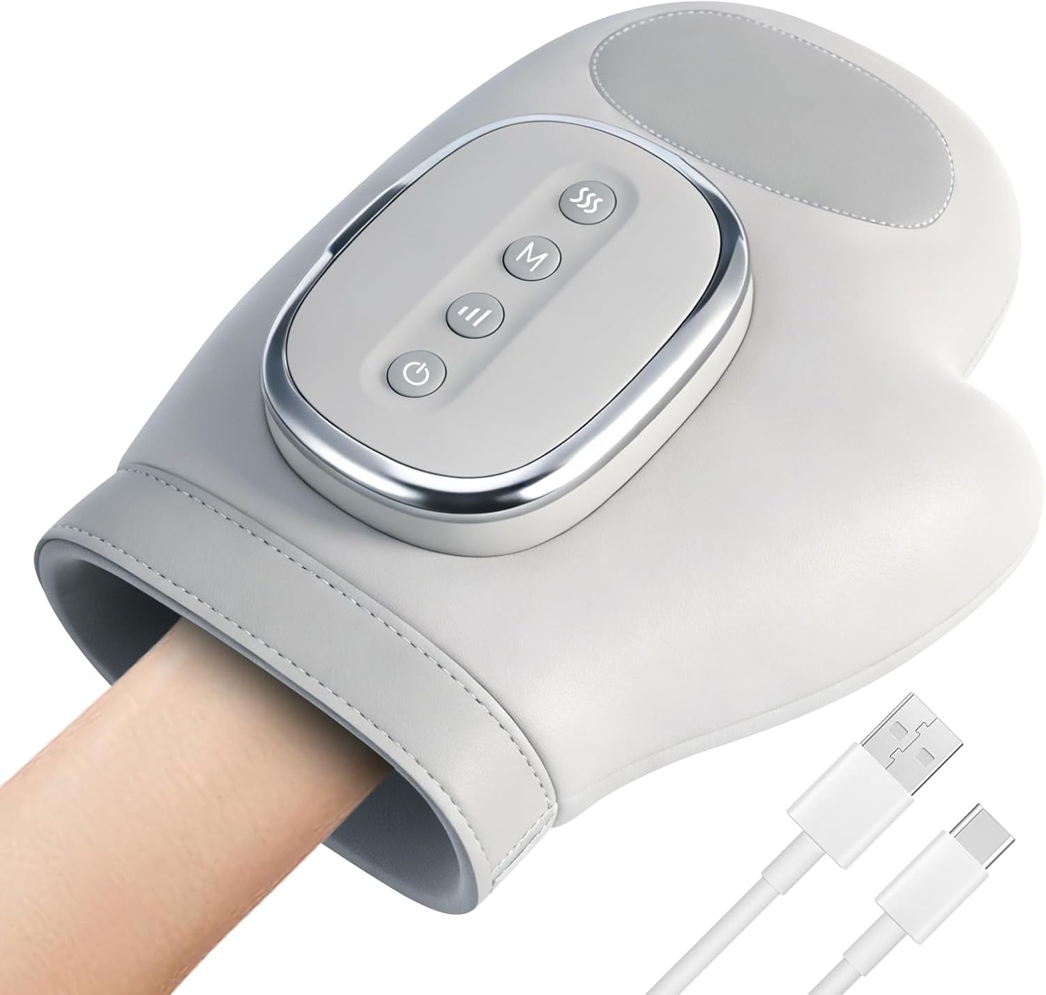 Hand Massager with Heat and Compression, 3 in 1 Hand Massager with 3 Massage 5 Compression Models Therapy Glove, Updated Finger Massager Gift for Women Men