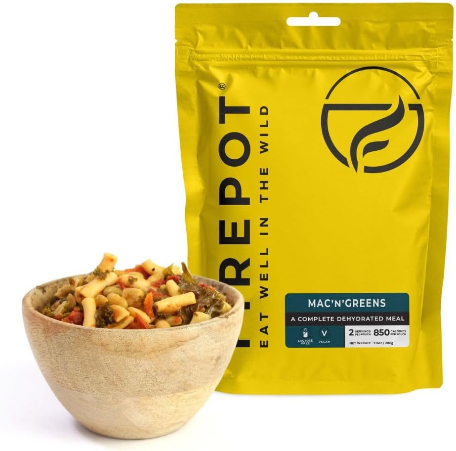FIREPOT Mac'N'Greens - Healthy Plant Based Dehydrated Camping & Backpacking Meals (2 Servings)