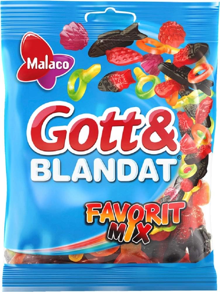 Malaco Gott & Blandat Favorit Mix 140g - Mix of fruit gummy and liquorice,