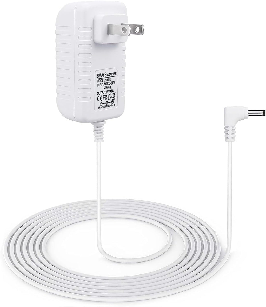 6V AC Adapter for Omron Blood Pressure Monitor Hem-ADPTW5, 5, 7,10 Series, BP5250 BP5450, Replacement Power Cord Supply, White