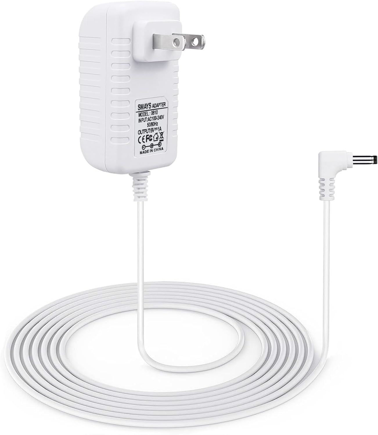 6V AC Adapter for Omron Blood Pressure Monitor Hem-ADPTW5, 5, 7,10 Series, BP5250 BP5450, Replacement Power Cord Supply, White