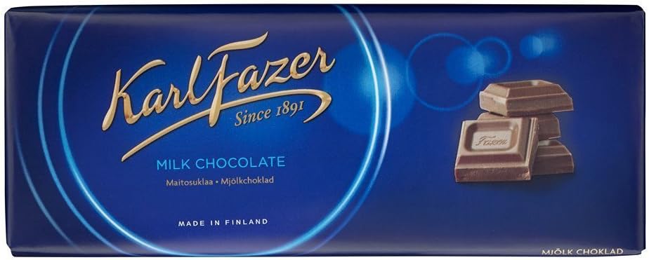 Karl Fazer Blue Original Finnish Milk Chocolate Bar, 200g, 10 pack