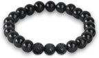 Karelian Heritage Black Shungite Beaded Bracelet, 8mm Handmade Stretchy Unisex, Crystal Healing Authentic Stone, Spiritual Chakra Balance Jewelry