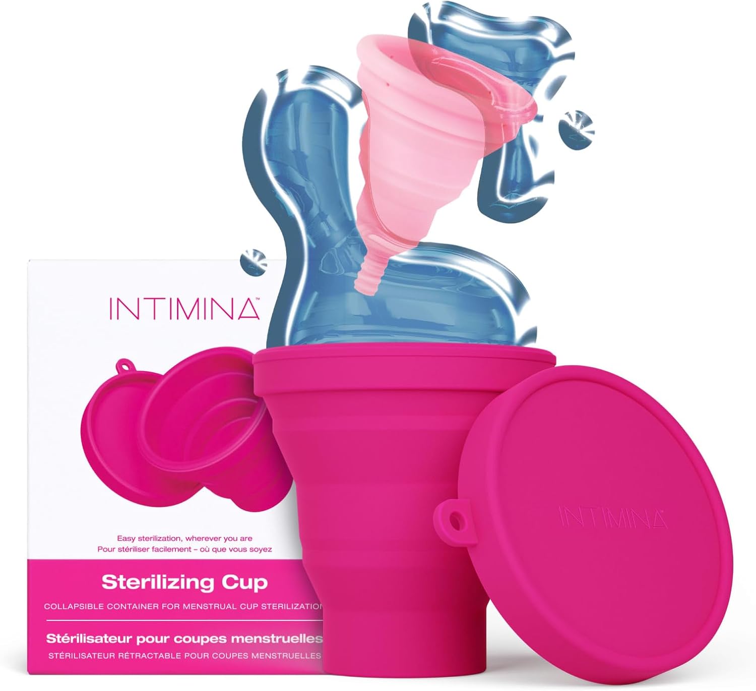 Intimina Sterilizing Cup - Collapsible Container for On-The-Go Menstrual Cups Sterilization, Menstrual Cup Sterilizer, Period Cup Sterilizer, Copa Menstrual Kit