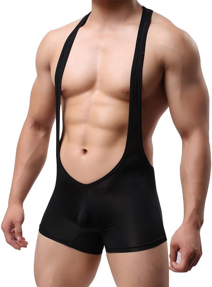 iiniim Men's Smooth Freestyle Wrestling Singlet Jockstrap Bodysuit Underwear