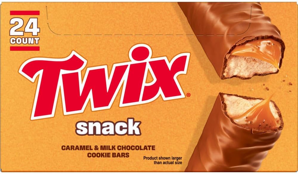 TWIX Snack Size Caramel Cookie Crunch On the Go Milk Chocolate Bars Individually Wrapped Candy, 0.75 Oz (Pack of 24)