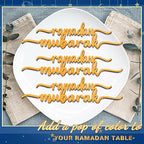 12 Piece Ramadan Wood Signs - Ramadan Mubarak & Kareem Islamic Table Decor for Eid & Party