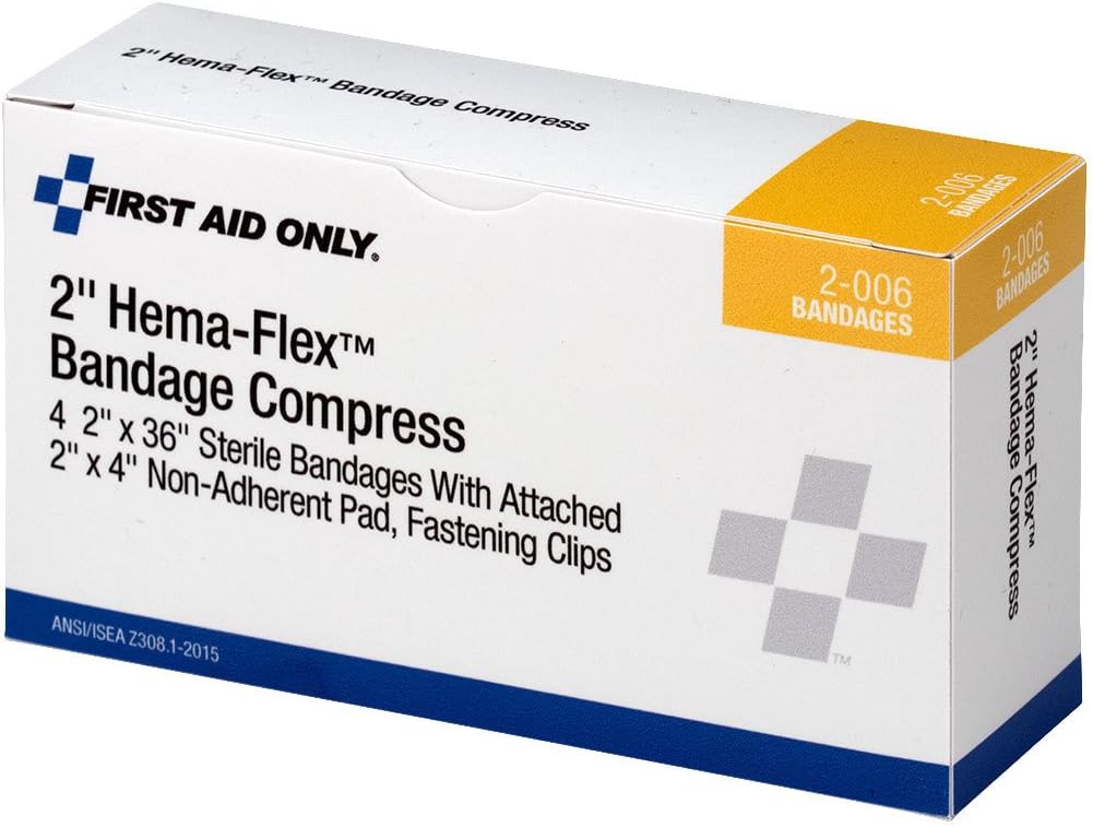 First Aid Only 2-006-001: 2" Hema-Flex Bandage Compress, 4