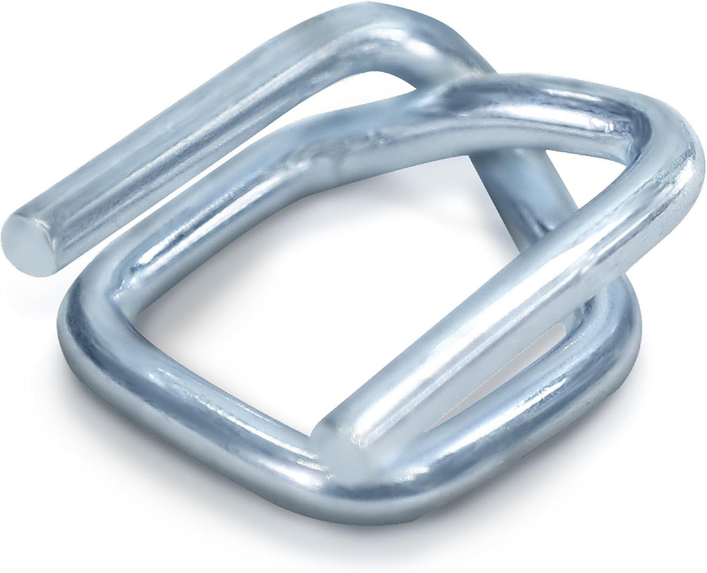 1/2" Galvanized Banding Strapping Metal Wire Buckle for Packaging Pallet Polypropylene Poly Woven Composite Cord Strap Nylon Band (1000 Pcs)
