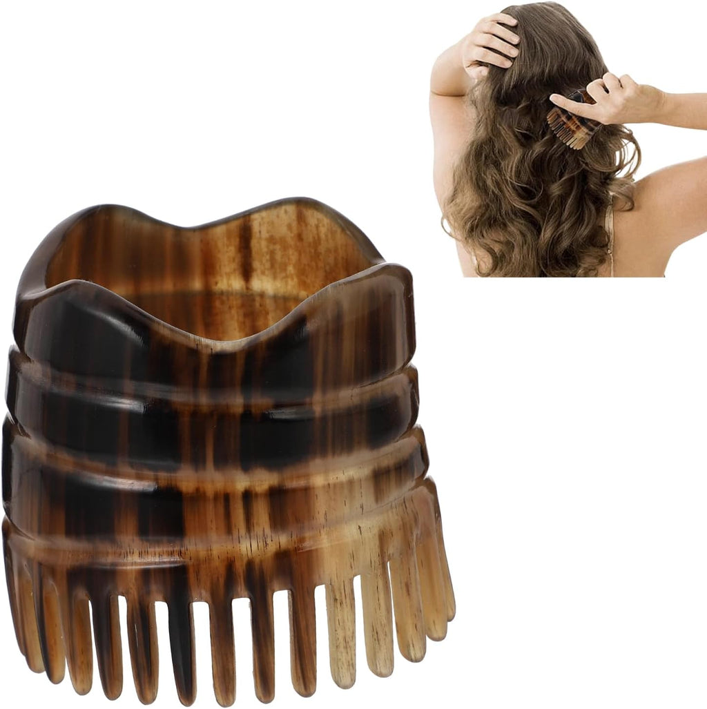 Dandruff Comb Scalp Massager Tool, Natural Bull Horn Scalp Massage Comb Hair Growth, Head Massager Stimulator Exfoliator Shampoo Brush for Women Hair Care（Random Styles）