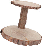 Natural Wood Cake Stand 2-layer Dessert Tray Wedding Cake Display Multi-layer Storage Rack Perfect for Reception