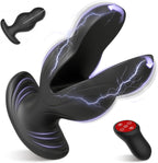 E-Stim Anal Prostate Vibrator Vibrating Butt Plug, Expanding Prostate Massager with 8 Electric Shock & Vibrations, Anal Dilator Remote Control Vibrators for Training, Adult Sex Toys for Gay Men Women