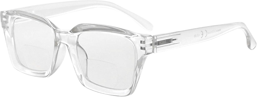 Eyekepper Bifocal Reading Glasses Women Stylish Bifocal Readers Clear Lens Oversize - Transparent +1.50