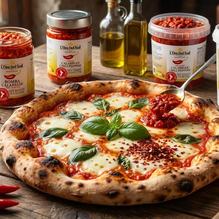 Crushed Calabrian Chili Peppers Paste, 2.2 lb (1 kg) Spread, Chopped, Grown and Packed in Calabria Italy, Authentic Italian, Spicy and Savory Taste, L'Oro Del Sud