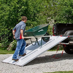 Black Widow Aluminum Folding ATV Ramp w/ Extra Wide Punch Plate, 1,500 lbs Capacity, 6’ 5” - Heavy-Duty Loading Ramp for Trucks and Trailers