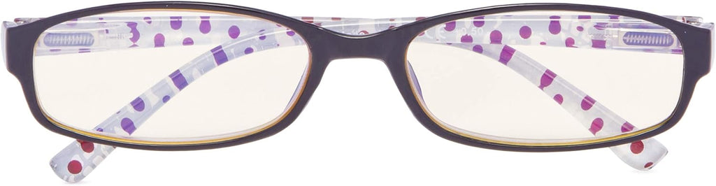 CessBlu UV Protection Computer Reading Glasses with Polka Dots Pattern Blue Light Filter Reader Eyeglasses for Women(Black Red Dot)+0.5