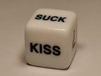 4 pcs English Fun White Couple dice - 36 Ways to Play - Acrylic (White)