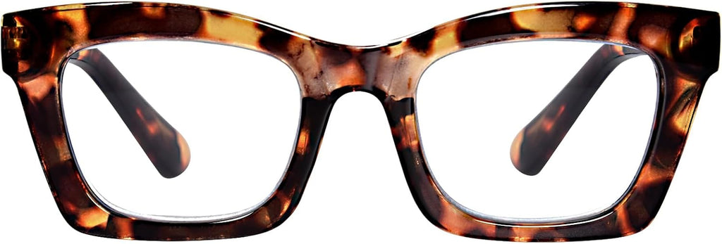 Oversized Square Reading Glasses for Women Spring Hinge Blue light Blocking Computer Readers for Women
