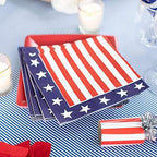 Caspari Red, White & Blue Paper Cocktail Napkins - 20 Per Package