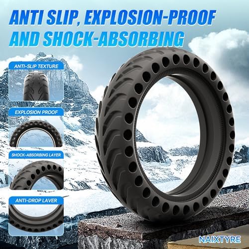 8.5x2 '' inchs Solid Tires for Electric Scooters,This Solid Tire is compatible with Xiaomi m365/Mijia Mi m365 Pro/GTRAX GXL V2/GTRAX XR and All 8 1/2 x2/50/75-6.1 Scooters Tire,（1pcs）