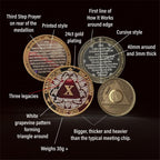 Silver & Gold Alcoholics Anonymous Gifts Sobriety Coin 1 to 60 Year AA Medallion with AA Coin Holder 40mm AA Chips and Medallions with 3rd Step Prayer Recovery Gifts for