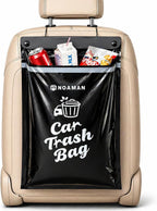 Noaman 50PCS Recycled Car Trash Bags, 2Gal Leakproof & Smell Proof. Heavy-Duty Garbage Bags for car, SUV, truck, RV. Stick-on or Headrest Mount. Alternative to Car Trash Can. Black