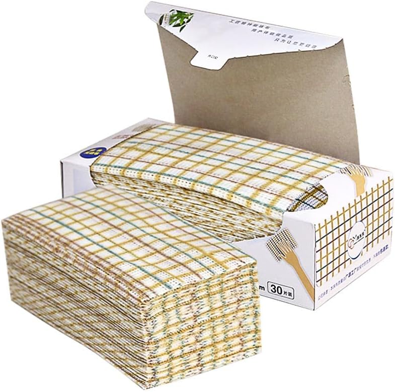 Kitchen Cleaning Grid Pattern Lazy Cloth, Non-Woven Disposable Dish Cloth, Multi-Functional Table Cloth