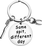 Xiahuyu Dentist Gifts for Men Women Funny Same Spit Different Day Keychain Dental Hygienist Gift Dental Student Gift Dental Assistant Gift Dentist Graduation Gifts Dentist Office Orthodontist Gifts