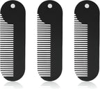 Metal Fine Tooth Portable Mini Pocket Beard Comb, Ideal for Thinner Hair and Beard, Black