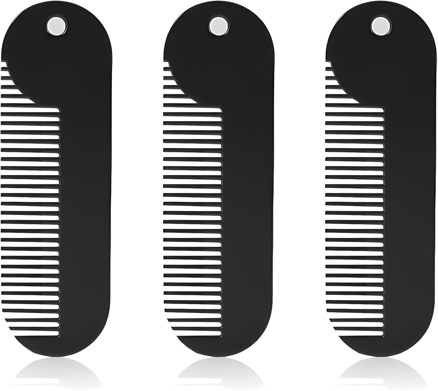 Metal Fine Tooth Portable Mini Pocket Beard Comb, Ideal for Thinner Hair and Beard, Black