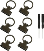 6 Pcs Key Fob Hardware Keychain Wristlet Clasp with Key Ring Strap End Fasteners for Keychain Strap DIY Crafts (Black)