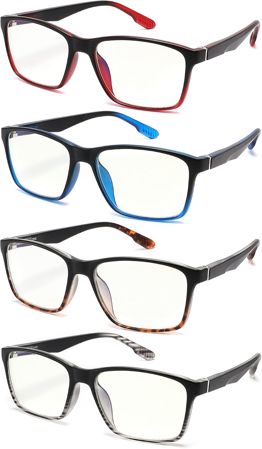 Reading Glasses Blue Light Blocking Computer Readers 4 Value pack Cheaters fashion Men & Women