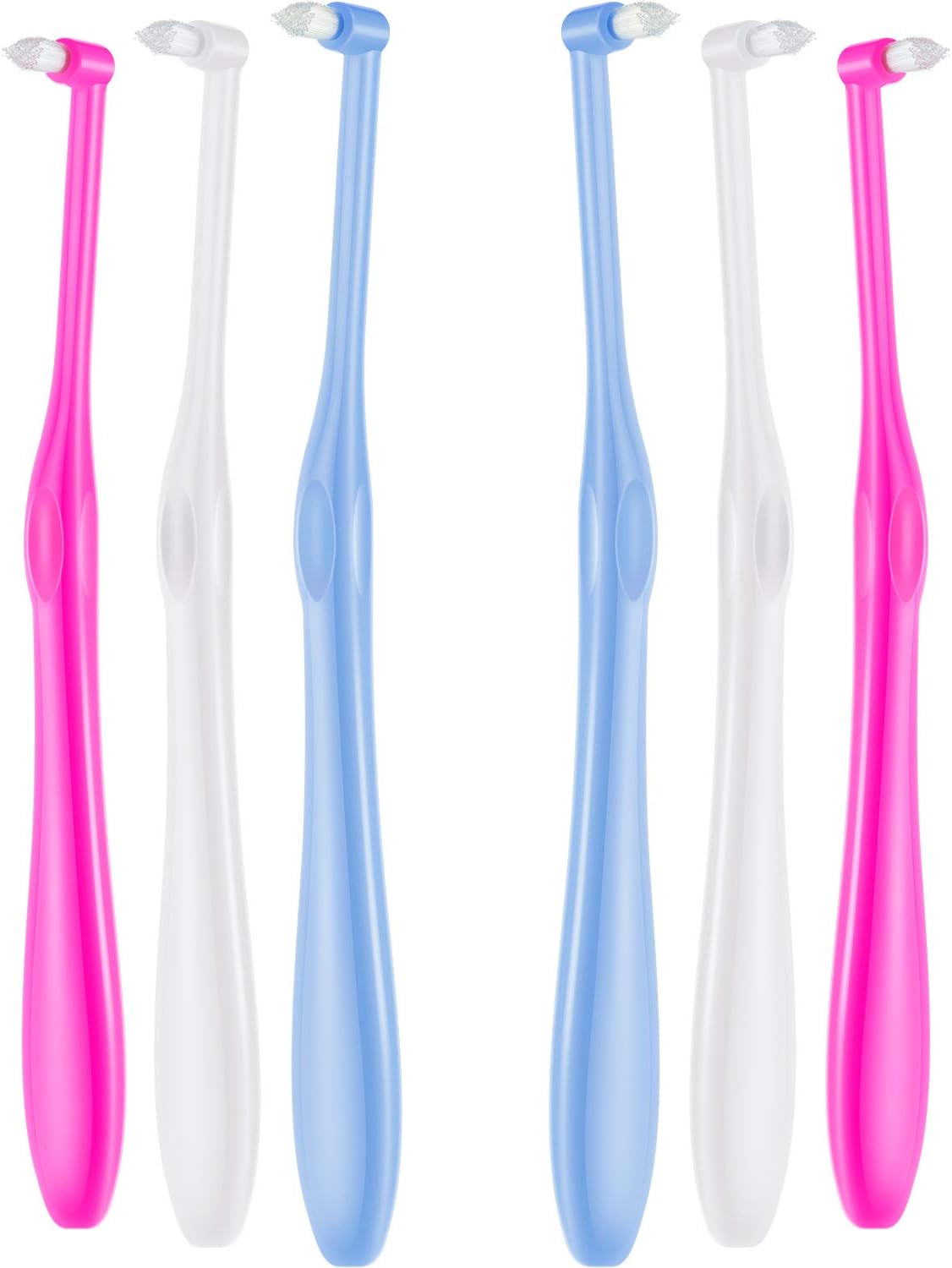 Boao 6 Pieces Tuft Toothbrush Tufted End-tuft Soft Trim Single Compact Interdental for Detail Cleaning Tapered Brush(Tapered Brush)