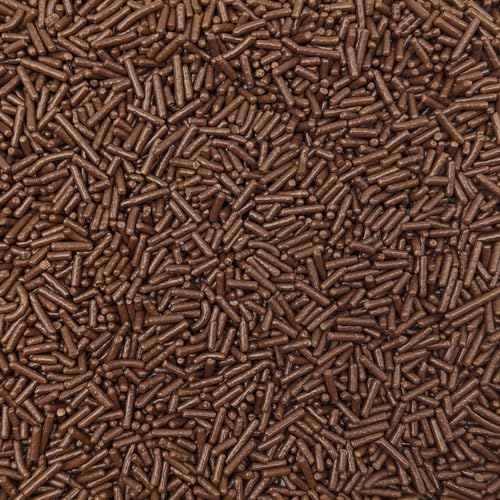Homankit Brown Jimmies Sprinkles Edible Sprinkle Candy Soft Jimmies Toppings for Ice Cream, Cupcake, Cake, Cookie, Dessert Decorating 2.75 Ounces (Not Chocolate)