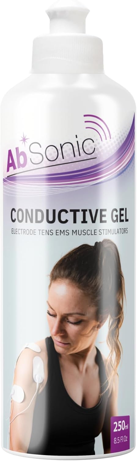 Absonic Electrode Gel for TENS Unit Pads - Conductive Gel for EMS, Muscle Stimulators & Ab Belts | Extends Pad Life, Restores Adhesion | Hypoallergenic, Water-Based | 8.5 oz | Made in USA
