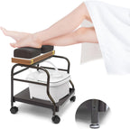 Beauty Salon Nail Or Foot Bath Spa Portable Esthetician Trolley Cart for Foot Rest Pedicure Manicure Funiture Massage Table Salon Supplies 2 Way Use 3 Color Option Elitzia (Dark Brown)